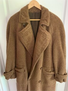 1970s Gianfranco Ferre Lama Wool Heavy Trench Overcoat